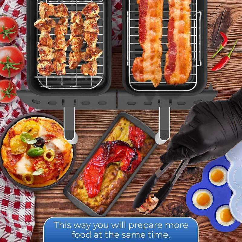 Air Fryer Accessories, with Pizza Pan, Skewer Rack, Egg Bite Mold