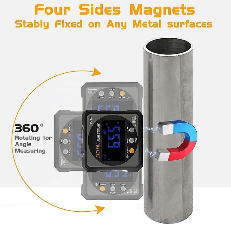Chargeable Digital Inclinometer Precise Angle Measuring Tool