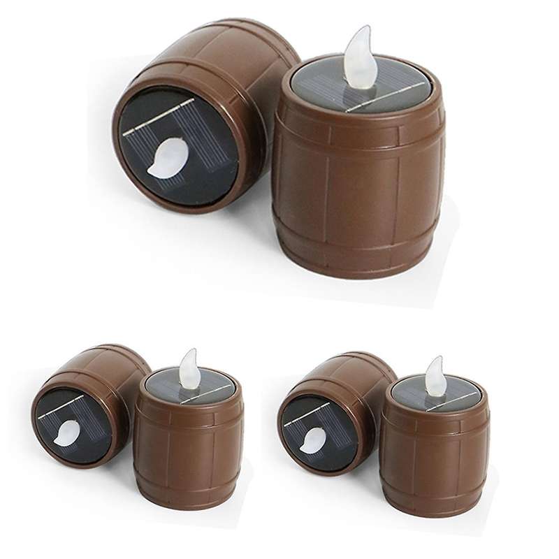 6 X Solar Sensor Candle Light Electronic Flickering Led Tea Light(b)