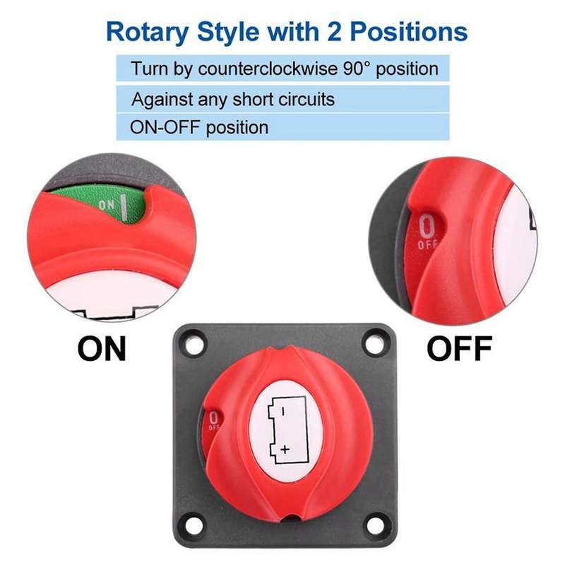 Battery Disconnect Shut Off Switch 12v 24v 48v for Boat Rv Waterproof