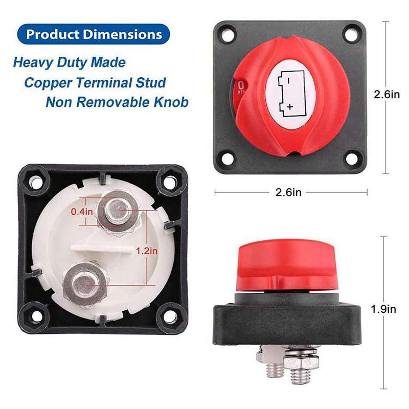 Battery Disconnect Shut Off Switch 12v 24v 48v for Boat Rv Waterproof