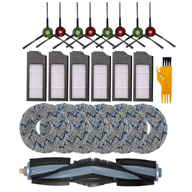 22pcs Accessories Kit Washable Hepa Filter Main Side Brushe Mop Cloth
