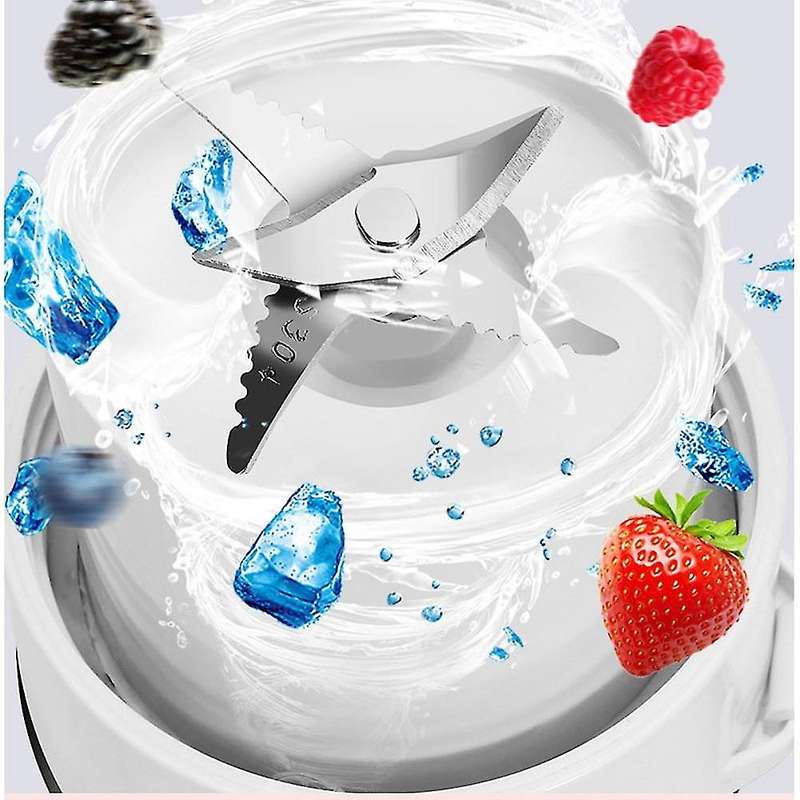 Juicer Cup Fruit Juice Mixer Ice Smoothie Blender Cup 6-knife (white)
