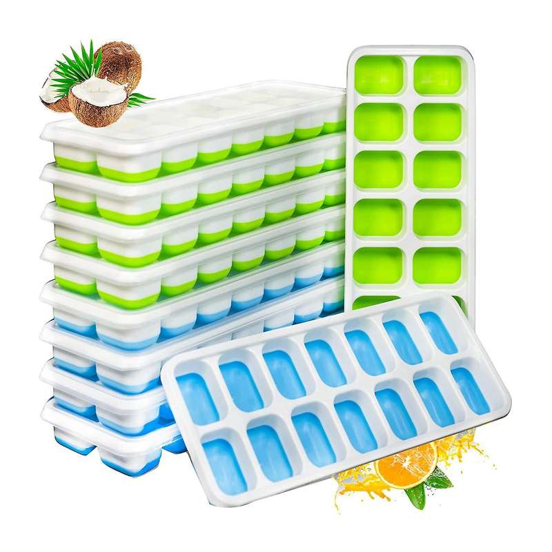 Ice-cube Mould, Pack Of 10, with Lid, Silicone, Easy to Demould