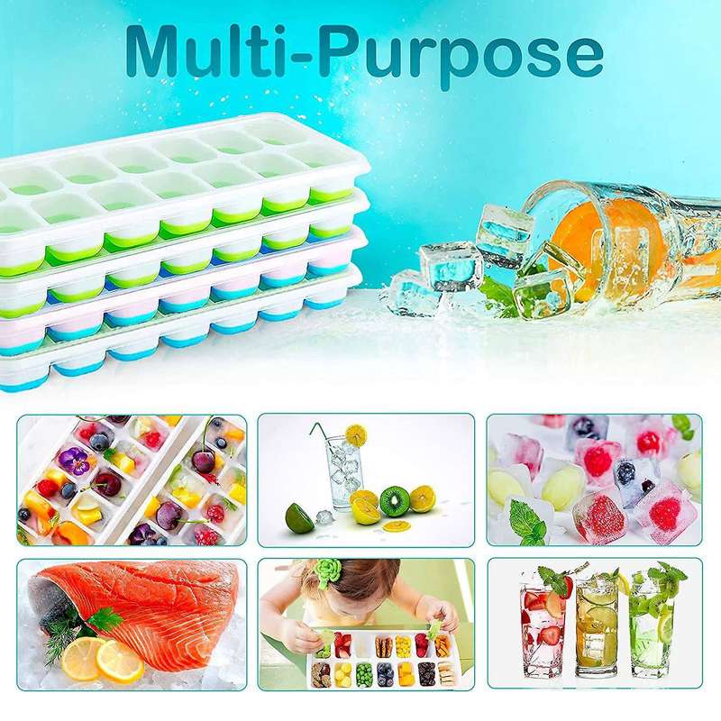 Ice-cube Mould, Pack Of 10, with Lid, Silicone, Easy to Demould