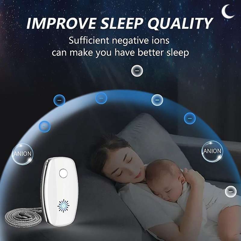 200 Million Negative Ion Air Purifier Car Hanging Neck Purifier White