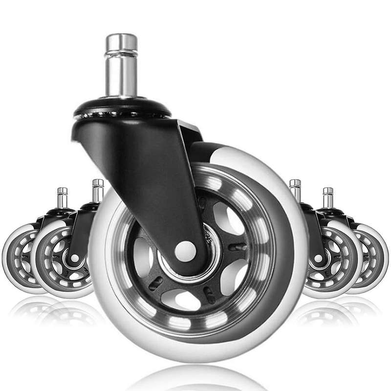 Office Chair Casters, Set Of 5, Hardwood Heavy Duty Wheels, Carpet