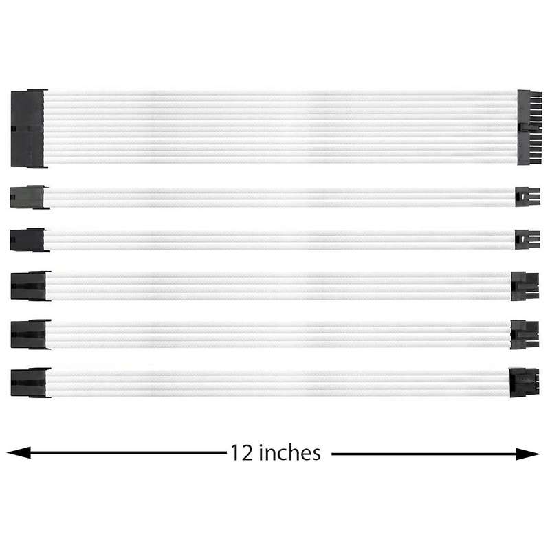 Braided Atx Sleeved Cable Extension Kit for Power Psu,with Comb Set