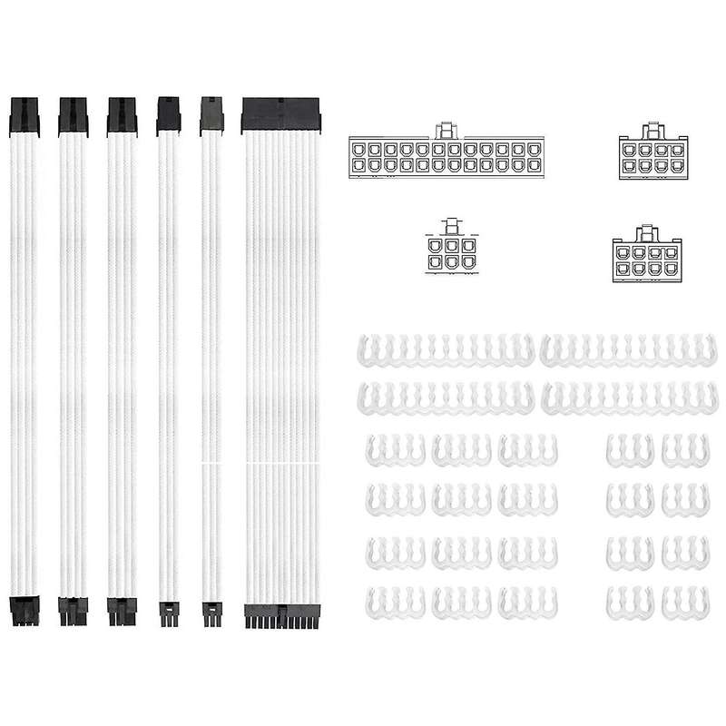 Braided Atx Sleeved Cable Extension Kit for Power Psu,with Comb Set