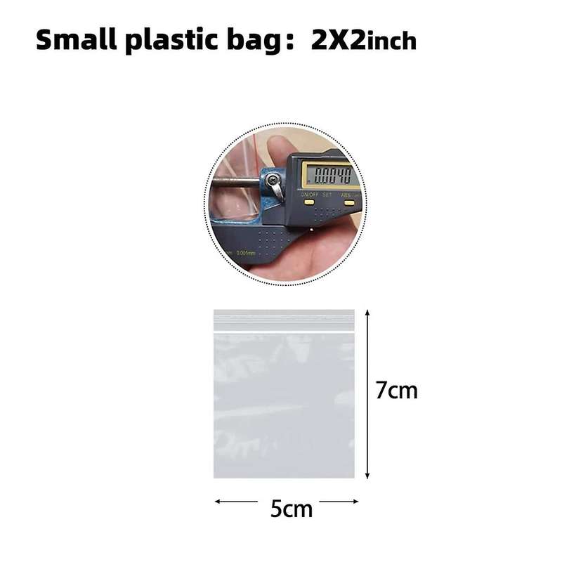 1000 Count 5x7cm Transparent and Durable Small Zipper Closure Bag