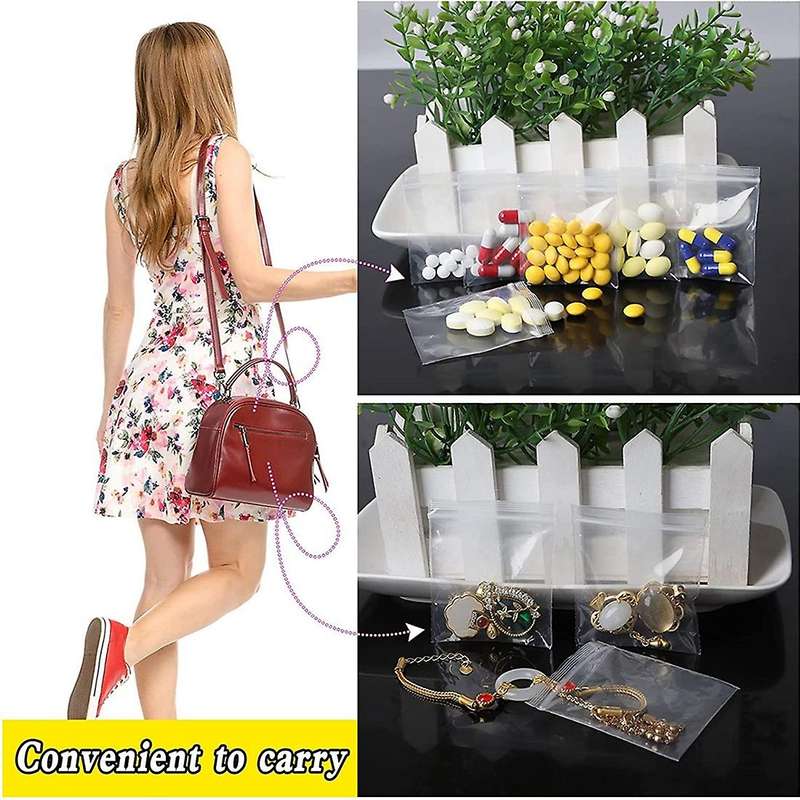 1000 Count 5x7cm Transparent and Durable Small Zipper Closure Bag
