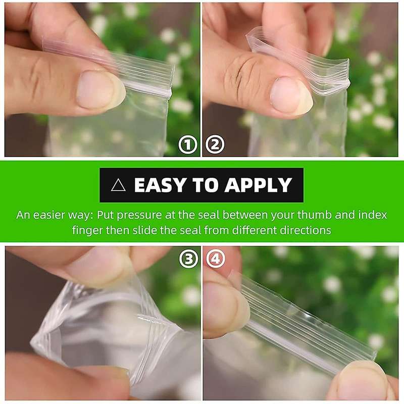 1000 Count 5x7cm Transparent and Durable Small Zipper Closure Bag