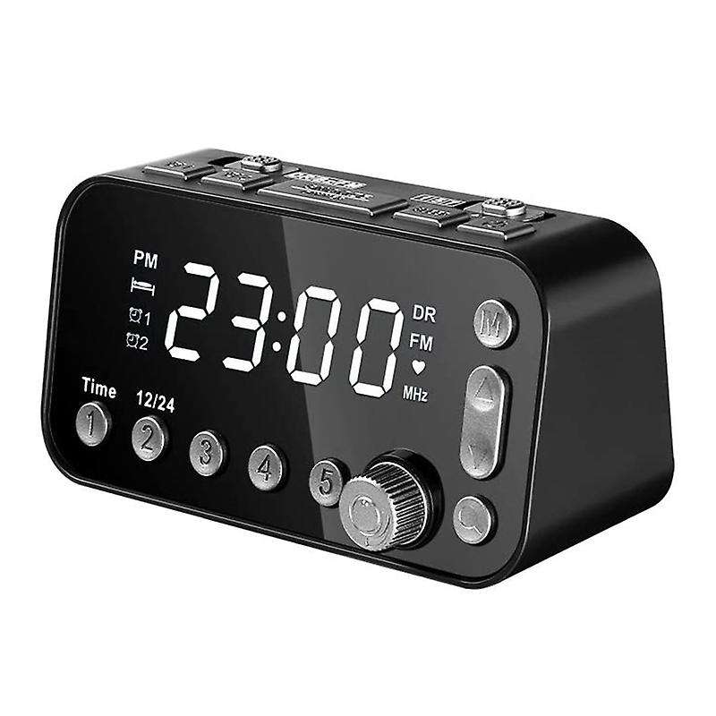 Bedside Digital Alarm Clock,led Clock with Dual Usb Dab/fm Radio