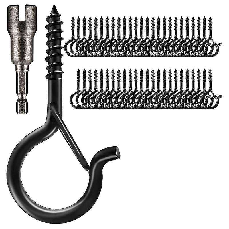 50pcs Q-hanger,screw Hooks with Safety Buckle Design,with Nut Driver