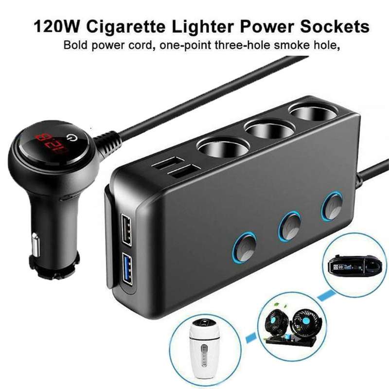 Car Car Lighter One for Four Fast Charge Usb Ports