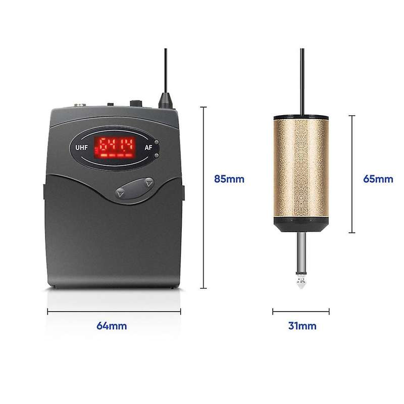 Wireless Microphone Set with Headset Lavalier Lapel Mics Beltpack