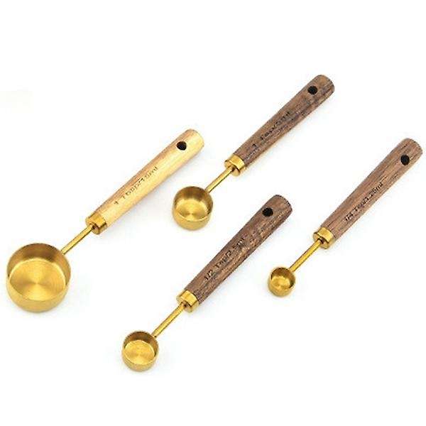 8 Pcs Measuring Spoon Set Kitchen Wooden Handle Measuring Spoons