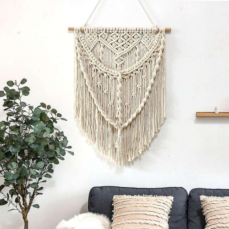 Macrame Wall Hanging Tapestry Wall Decor Boho Chic Handmade Cotton