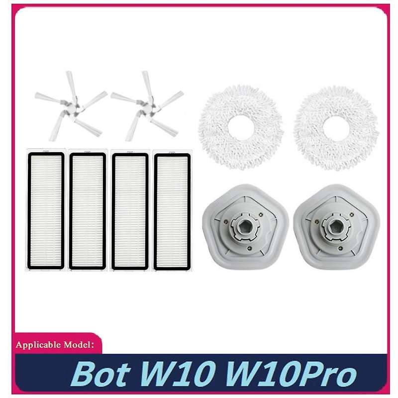 10pcs for Xiaomi Dreame W10/w10 Pro Hepa Filter Side Brush Mop Cloth