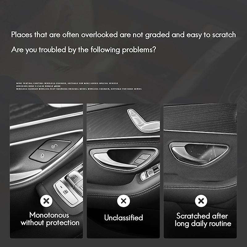 Black Car Door Handle Bowl Cover Trim for Mercedes Benz C E Glc Class