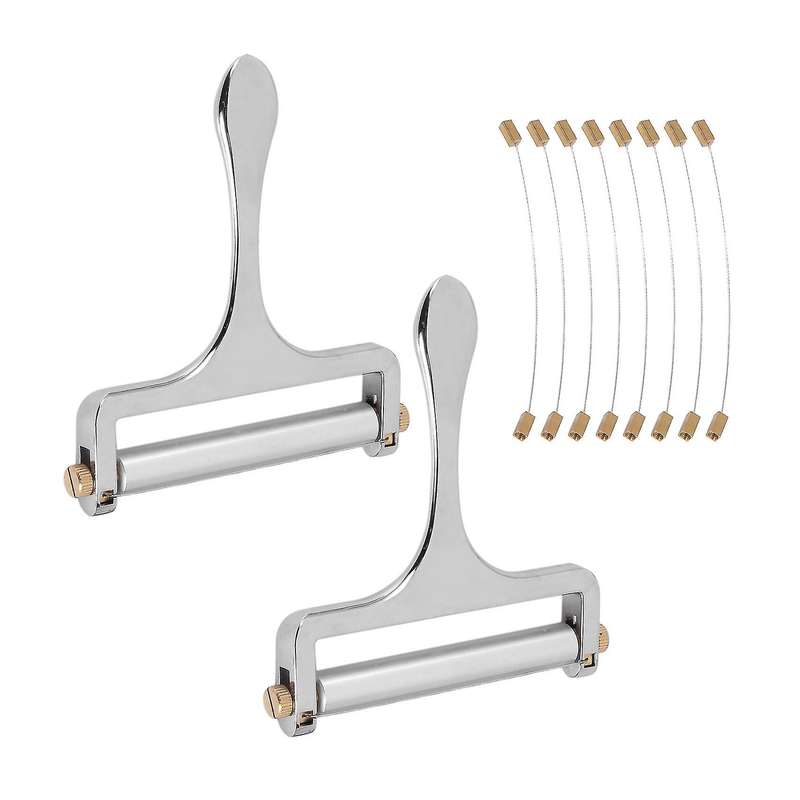 2pcs Cheese Slicer Adjustable Thickness Stainless Steel Cheese Slicer