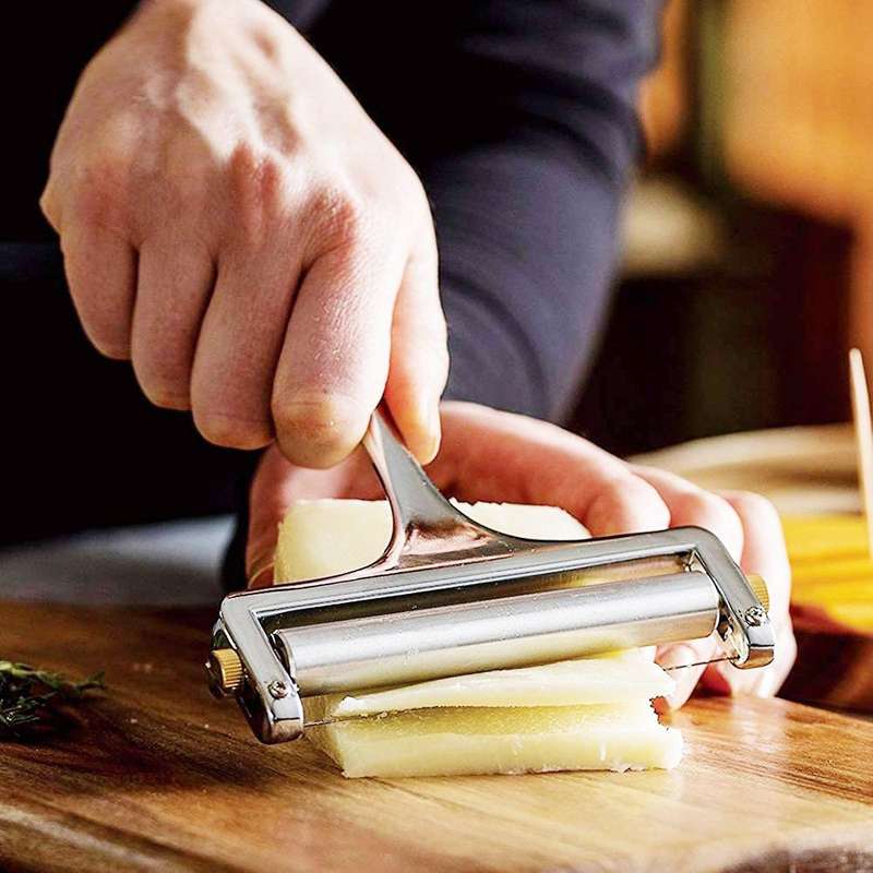 2pcs Cheese Slicer Adjustable Thickness Stainless Steel Cheese Slicer