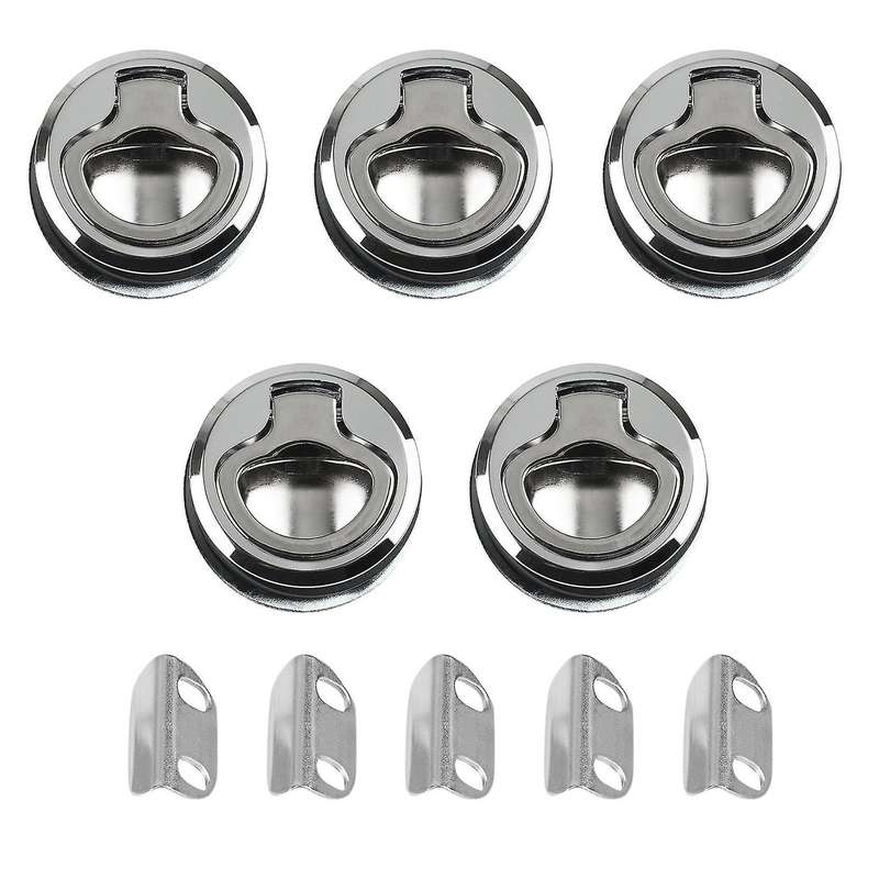 5pcs Flush Latch Boat Rv Door Lock Flush Pull Locker Hatch Latch