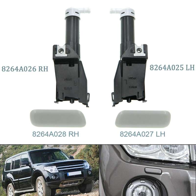 Headlight Washer Spray Nozzle with Cover Cap for Mitsubishi