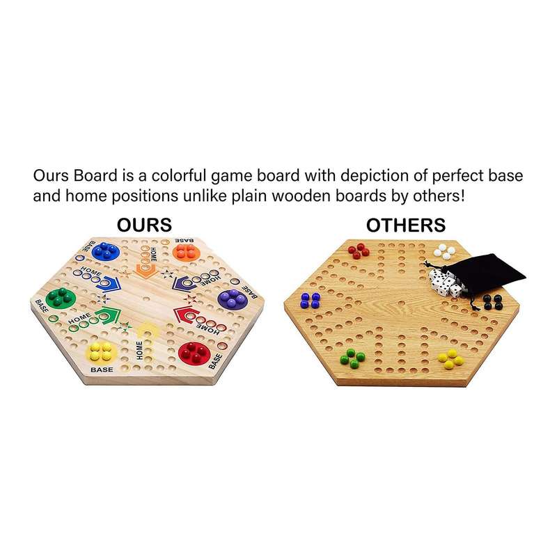Game Board Double Sided Painted with 6 Colors for Adults Kids Family