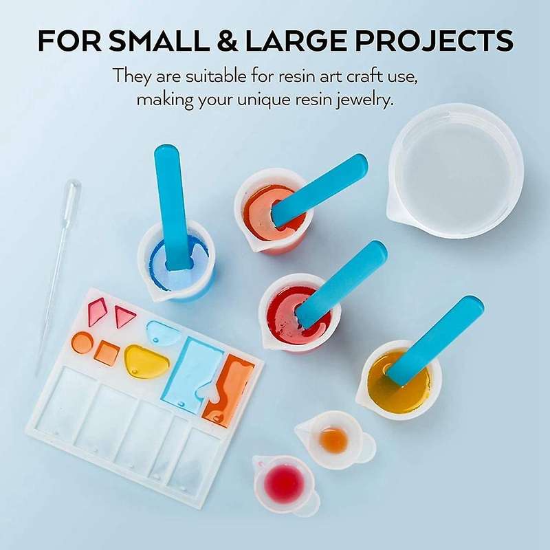 Silicone Resin Measuring Cups Tool Kit- with Measure Cups, Resin Mat