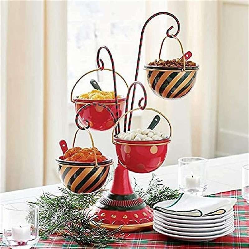 Christmas Snack Bowl Rack Candy Bowl Rack Resin Cupcake Rack C