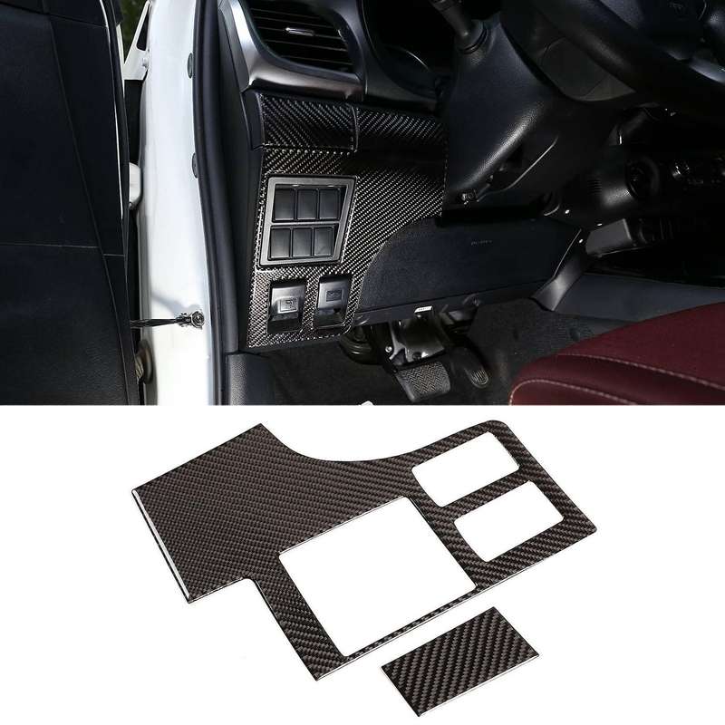 For Toyota Hilux Carbon Fiber Car Hood Switch Panel Cover Trim