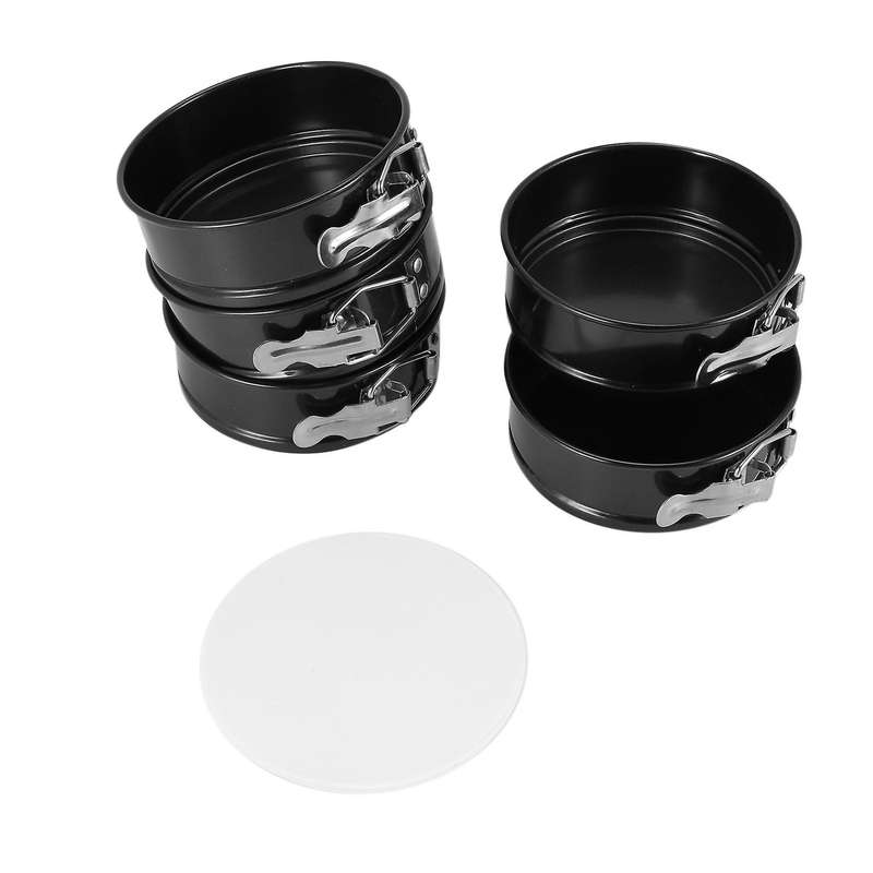 4.5-inch Springform Cake Pan Set - Pack Of 5 with 100 Pcs Parchment