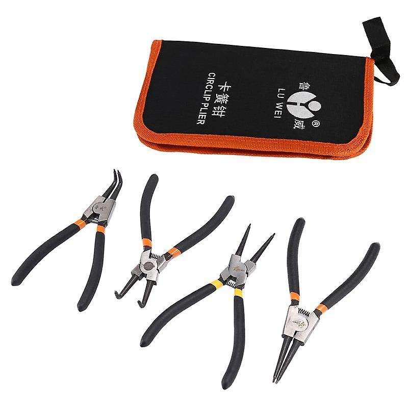 Luwei 4pcs 7 Inch Circlip Internal External Straight Curved Pliers