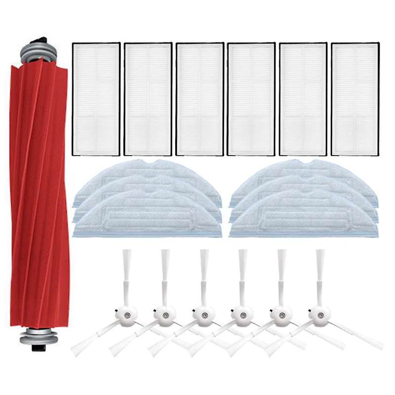 Main Side Brush Hepa Filter Mop Cloths Rag Replacement-white