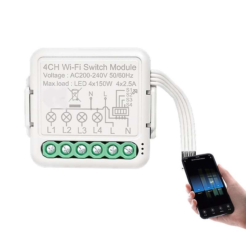 Tuya Wifi Switch Module with Dual Way Control, for Alexa,home(4 Gang)