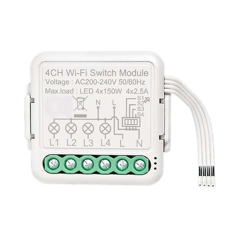 Tuya Wifi Switch Module with Dual Way Control, for Alexa,home(4 Gang)
