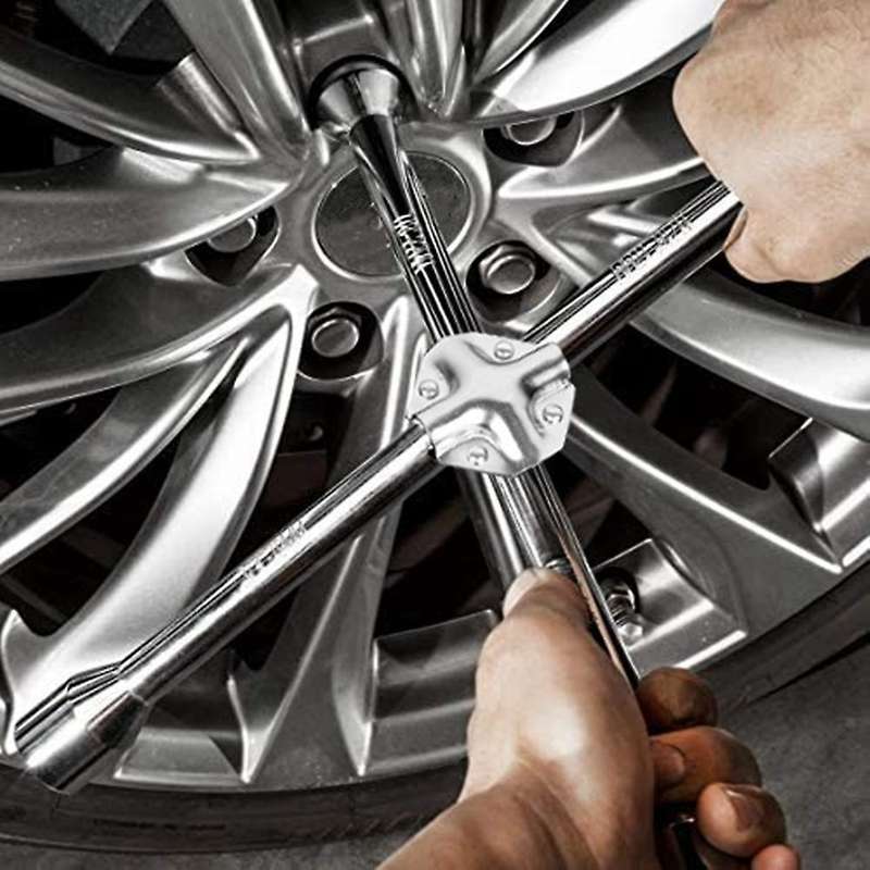 Lug Wrench Multi-size Heavy Duty Universal 4-way Cross Wrench