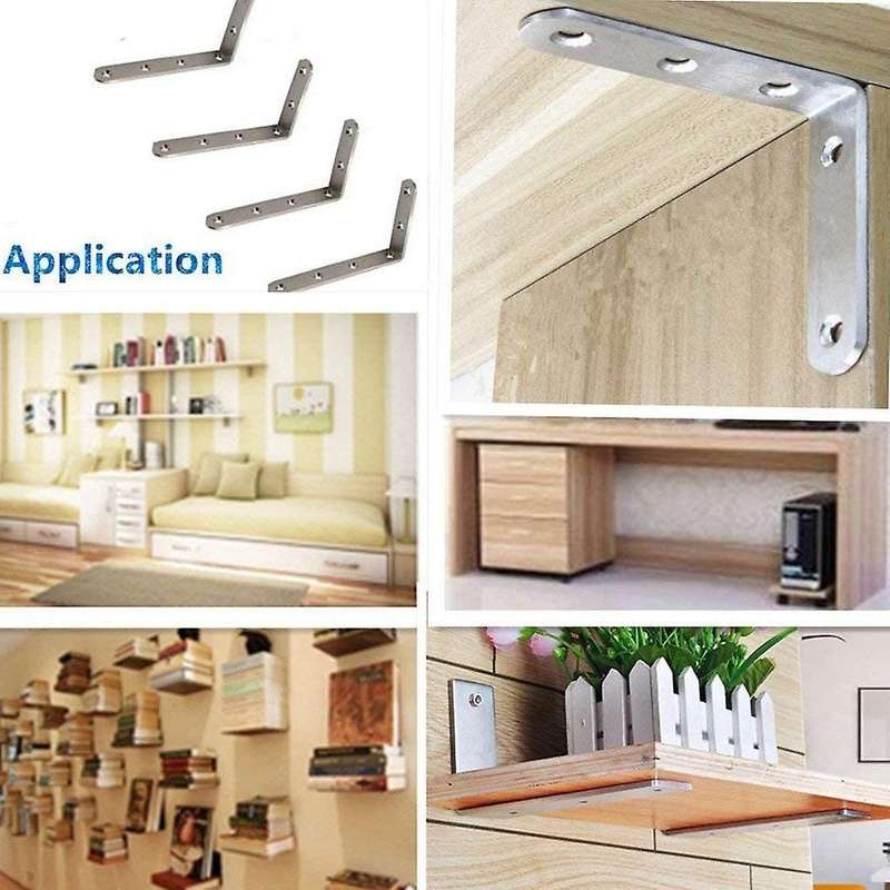 10pcs Stainless Steel Heavy-duty L Shaped Gusset Furniture Shelf