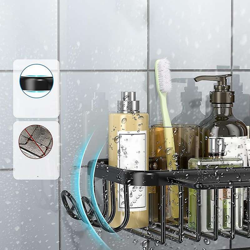 Shower Shelf for Inside Shower, with Hooks & Soap Dish, 3pack