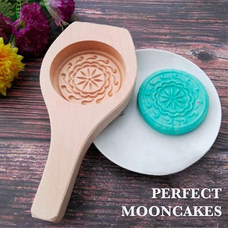 Wooden Moon Cake Mold Set Of 5 Baking for Making Mung Bean Cake Mold