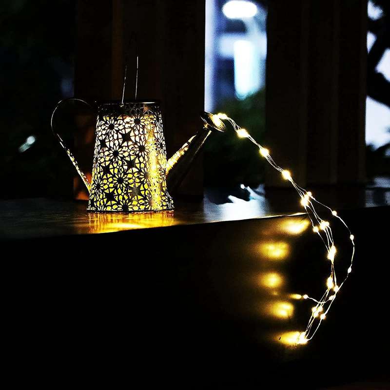 Outdoor Decorative Garden Watering Can Solar Lights for Patio Yard
