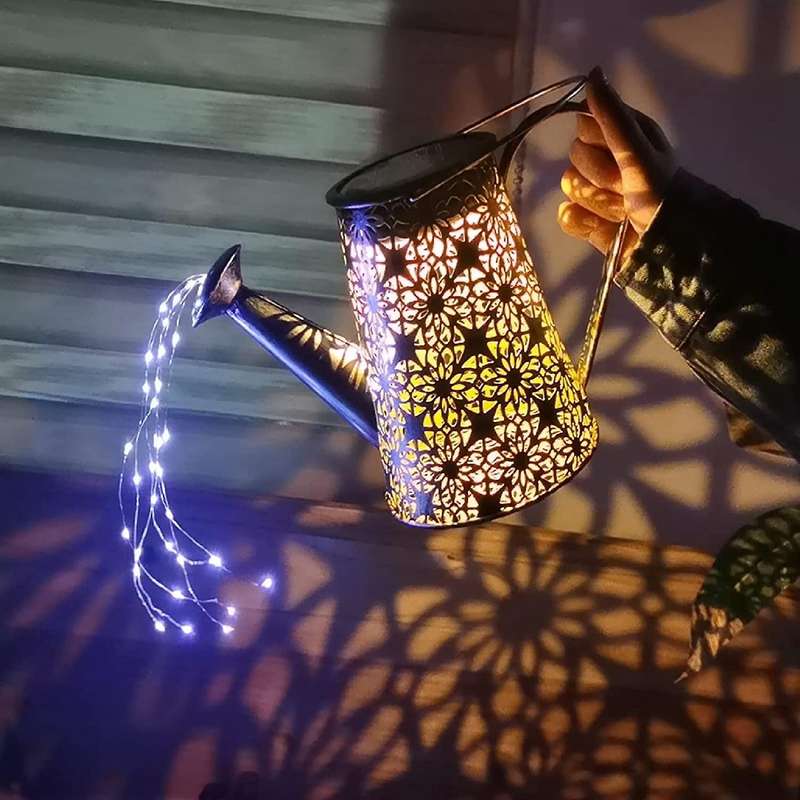 Outdoor Decorative Garden Watering Can Solar Lights for Patio Yard