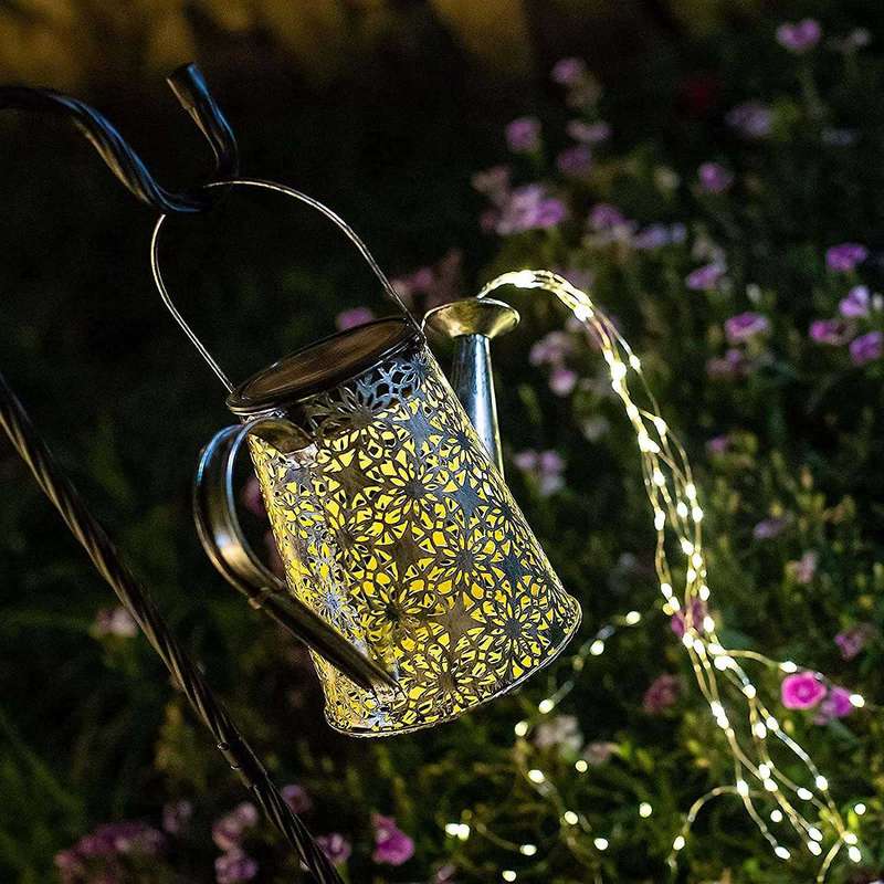 Outdoor Decorative Garden Watering Can Solar Lights for Patio Yard