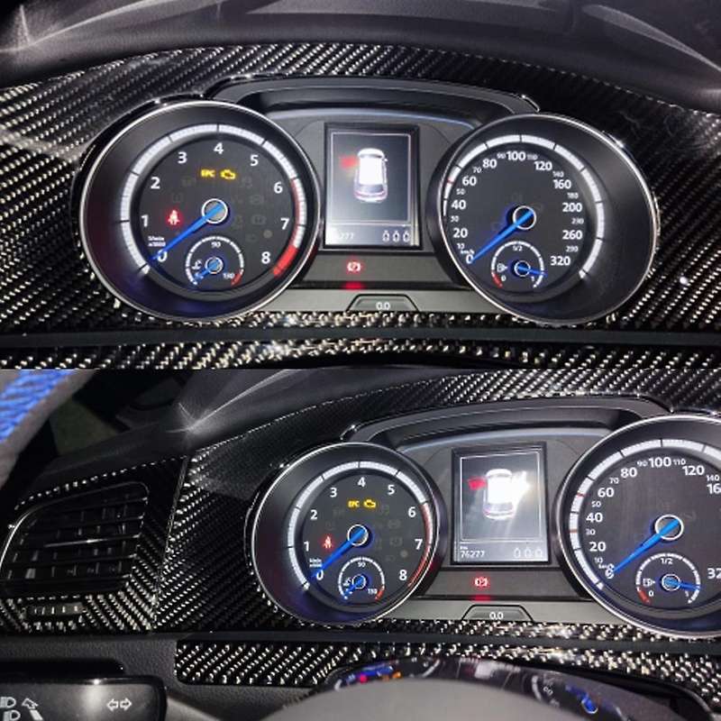 Carbon Fiber Car Dashboard Panel Trim Cover for Golf 7 Mk7 2014-2019