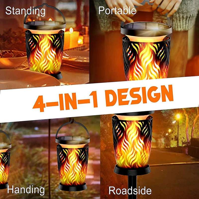 1pcs Solar Lights Outdoor Led Waterproof Flickering Flames Torch