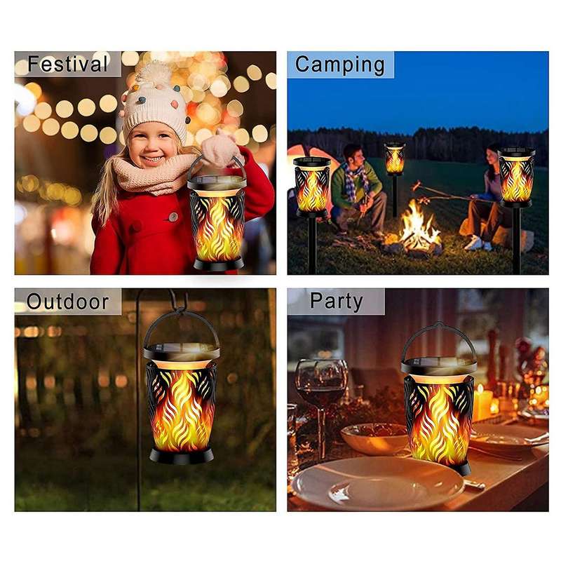 1pcs Solar Lights Outdoor Led Waterproof Flickering Flames Torch