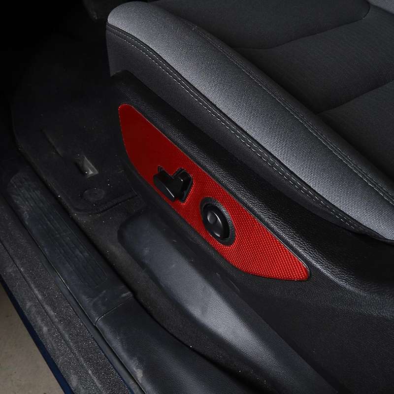 Electric Seat Adjustment Panel for Ram 1500 2018-22 Red Carbon Fiber