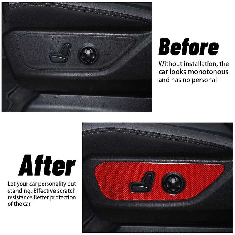 Electric Seat Adjustment Panel for Ram 1500 2018-22 Red Carbon Fiber