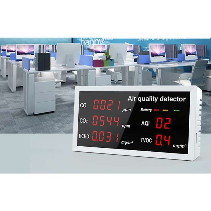 Air Quality Monitor Rechargeable for Maldehyde Co Co2 Hcho Tvoc Aqi